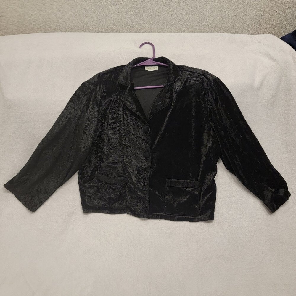 Vintage Black Casual "velour" jacket